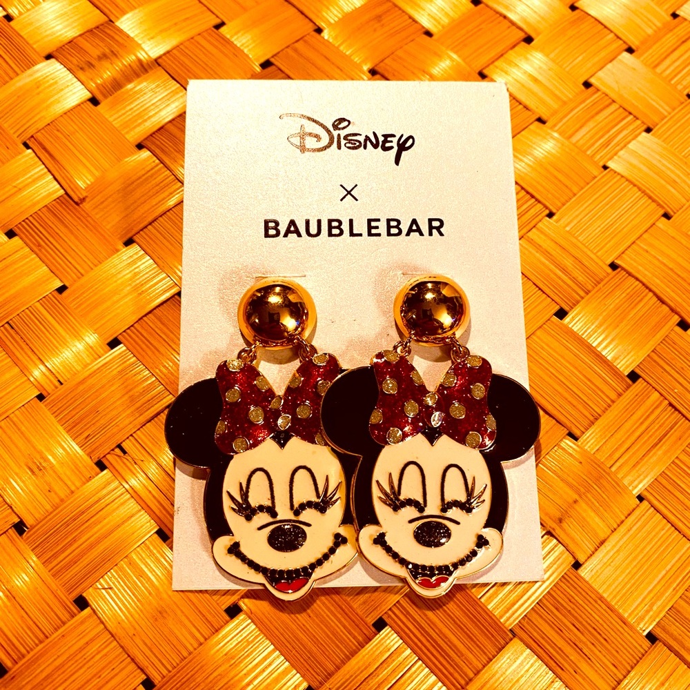 Disney X Bauble Bar Minnie Mouse Earrings Red Bows